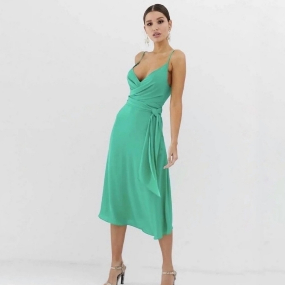 ASOS NWT Gorgeous Tie Midi Dress - 6